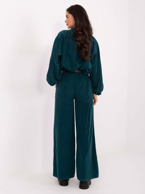 Morskie szerokie spodnie z sztruksu