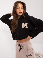 Hurt Czarny damski komplet dresowy z bluzą z kapturem