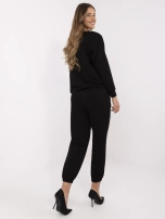 Czarny przyjemny w dotyku komplet damski