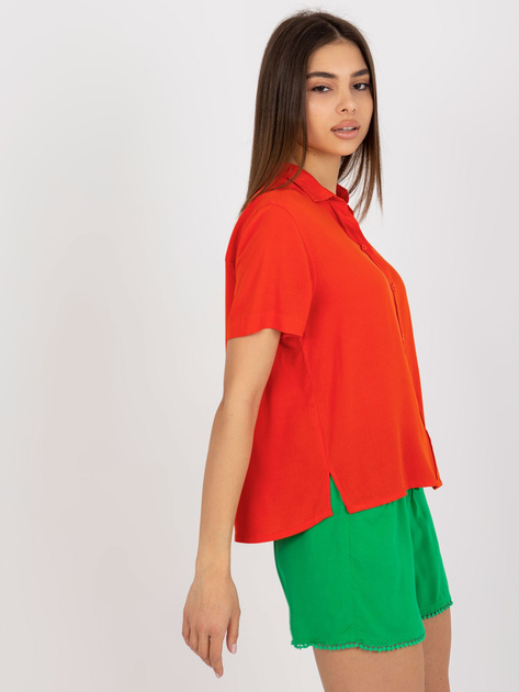 Hurt Pomarańczowa bluzka koszulowa z wiskozy SUBLEVEL