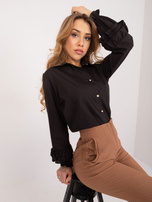 Hurt Czarna elegancka koszula z ozdobnymi guzikami