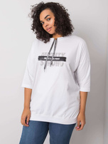 Biała bluzka z napisem Raissa