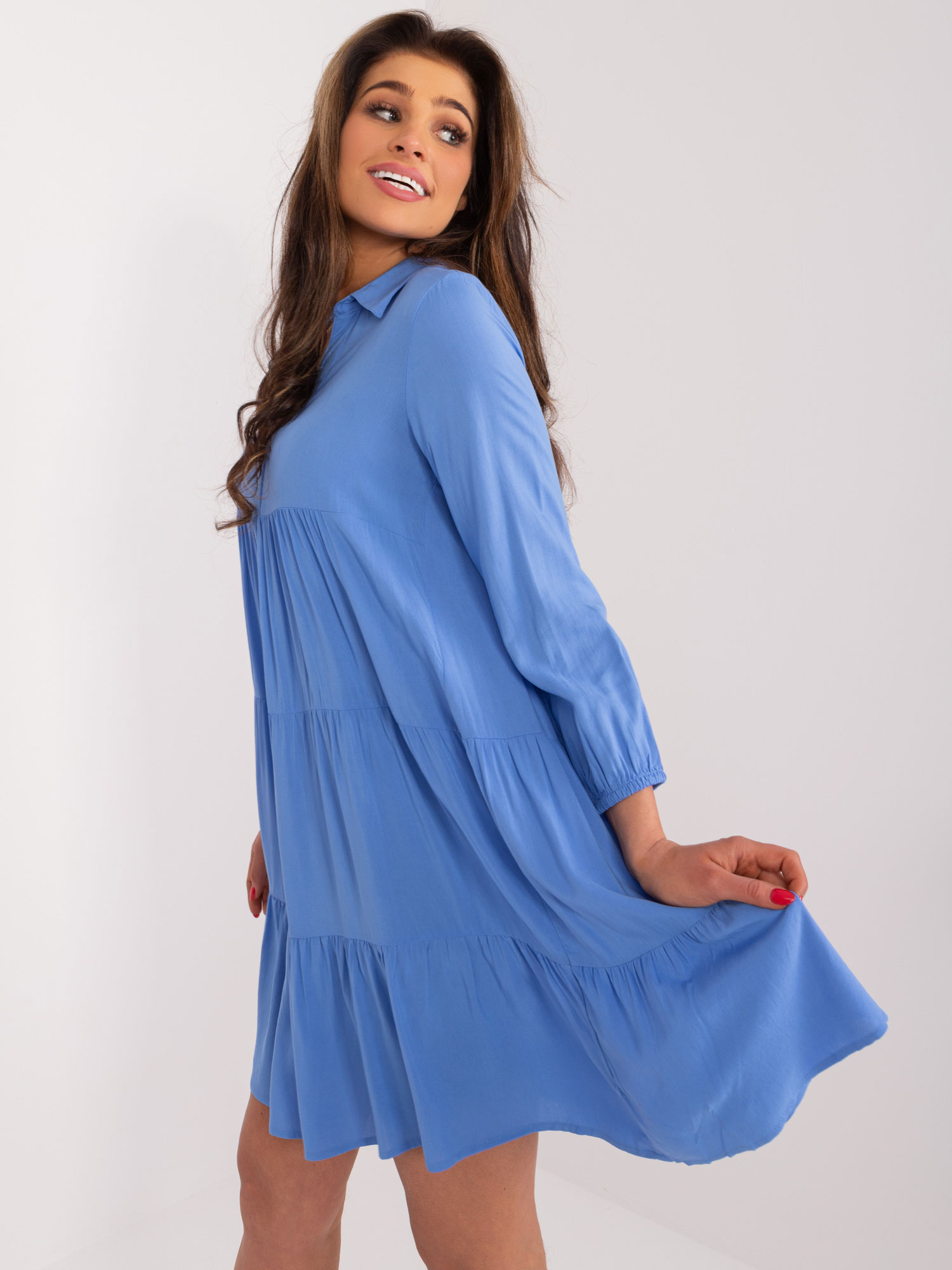 Hurt Blue summer dress with ruffle SUBLEVEL.