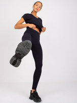 Granatowe damskie legginsy bawełniane Brigitte