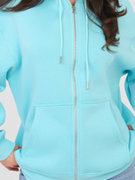 Turkusowa rozpinana bluza basic z ociepleniem