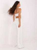 Ecru dresowe spodnie z wiskozą