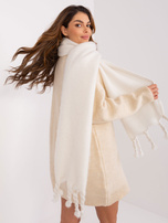 Hurtownia online Ecru długi szal z frędzlami