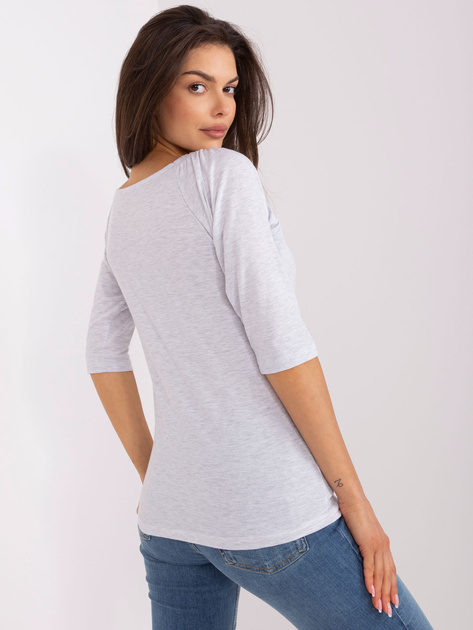 Hurtownia Jasnoszara codzienna bluzka z bawełny
