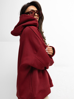 Bordowa bluza oversize z kapturem RUE PARIS