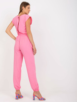 Hurt Różowy  komplet casualowy ze spodniami RUE PARIS 