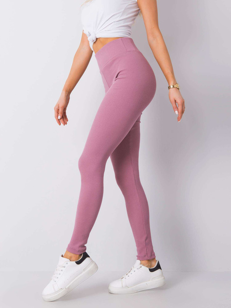 Brudnoróżowe legginsy prążkowane Sanja