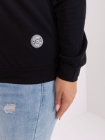 Hurtownia Czarna bawełniana bluzka plus size