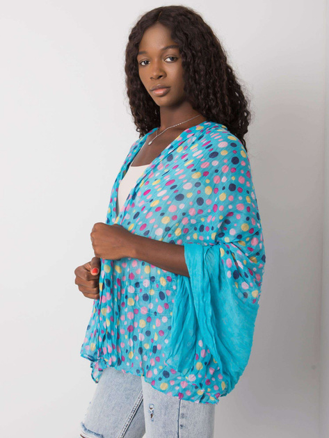 Niebieska chusta damska w grochy