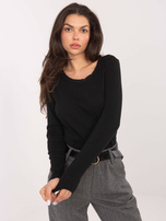 Czarna dopasowana bluzka w prążek