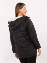 Czarna pikowana kurtka z suwakiem