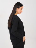 Czarna damska bluzka oversize z bawełny RUE PARIS 