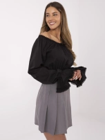 Szare spódnico-spodenki z zakładkami