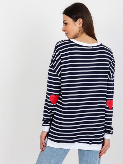 Hurt Biało-granatowa bluza w paski z rozcięciami RUE PARIS