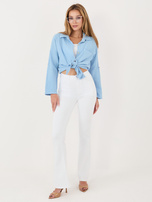 Light blue muslin shirt with a collar.