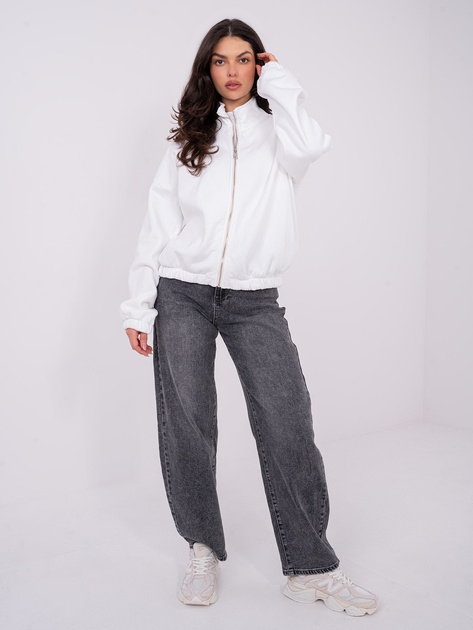 Ecru rozpinana bluza basic z bawełny