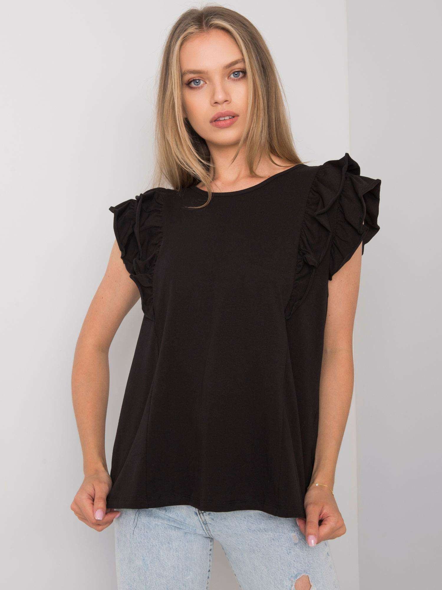 Schwarze Bluse mit Rüschen Claude OCH BELLA.