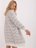 Hurtownia Szary damski kardigan z domieszką wiskozy