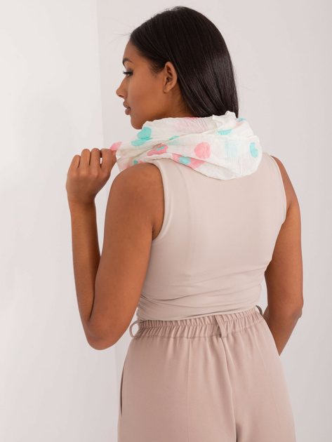 Hurtownia Ecru-zielony damski komin z printem