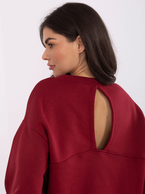 Bordowa bluza z kontrastowym napisem RUE PARIS