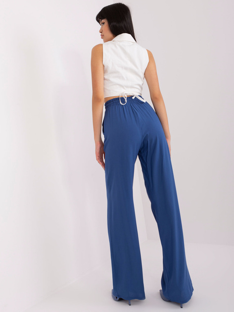 Hurt Ciemnoniebieskie materiałowe spodnie z wiskozy