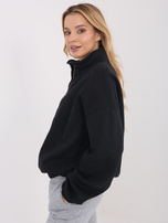 Černá rozepínací mikina basic v oversize střihu.