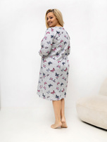 Šedá noční košile plus size z bavlny.
