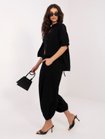 Czarne sztruksowe spodnie z kieszeniami 