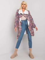 Fioletowy wzorzysty płaszcz damski Aggie