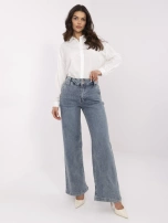 Blue long women's dad fit jeans.