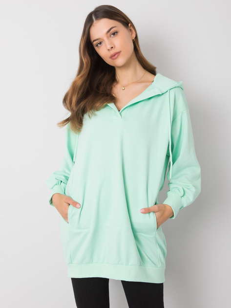 Miętowa bluza z kapturem Olive