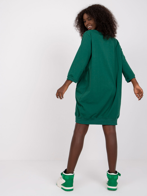 Ciemnozielona sukienka ze ściągaczem Salou