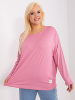 Hurt Różowa bluzka plus size z naszywką Paloma