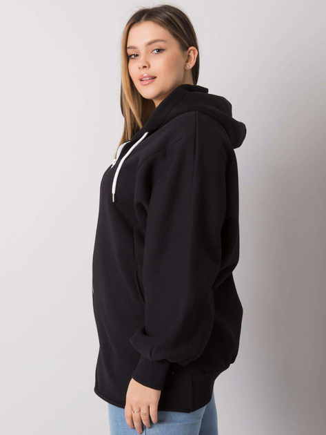 Czarna bluza plus size z kapturem Ella