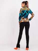 Morsko-pomarańczowa bluzka z weluru Biloxi