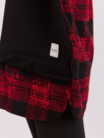 Schwarz-rote Damenhoodie mit Kapuze Freyah RUE PARIS.