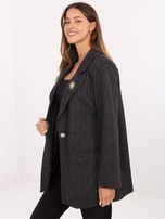 Grafitowa damska marynarka z aplikacjami 