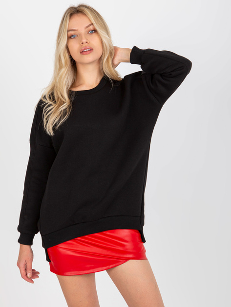 Hurtownia online Czarna dresowa bluza basic z bawełny