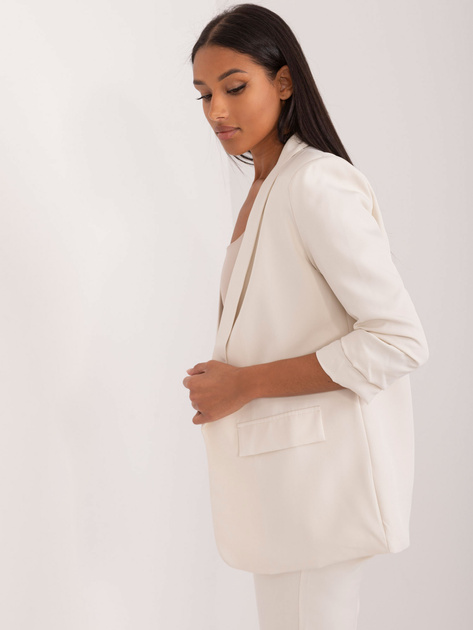 Hurt Jasnobeżowa damska marynarka bez zapięcia OCH BELLA