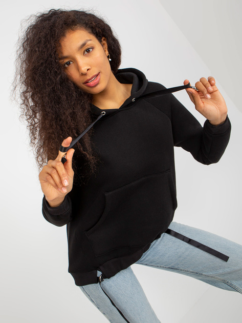 Hurt Czarna dresowa bluza kangurka z troczkami OCH BELLA