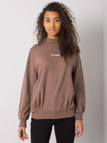 Brown sweatshirt for women without hood Dylan RUE PARIS