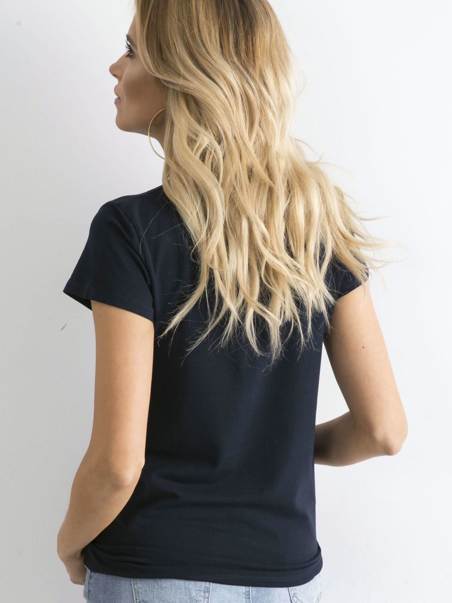 Granatowy t-shirt Peachy