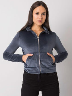 Dark grey velour sweatshirt Charley RUE PARIS L/XL