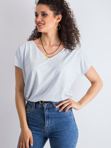 Niebieski melanżowy t-shirt Emory