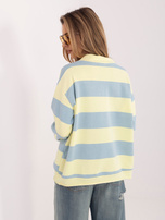 Pastelowa żółto-niebieska bluza oversize z długim rękawem