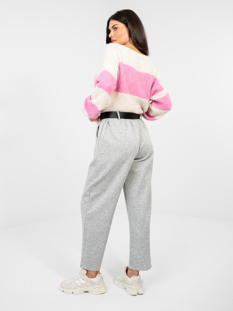 Szare dresowe spodnie z ozdobnymi guzikami